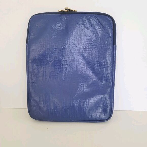 Michael Kors 8x10inch Ipad Tablet Case Sleeve Padded Bag Blue Cover Zip Logo - Picture 2 of 8